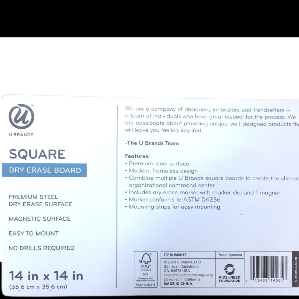TRADED!ππ UBRANDS ||Square Metal Dry Erase Board - Picture 3 of 4
